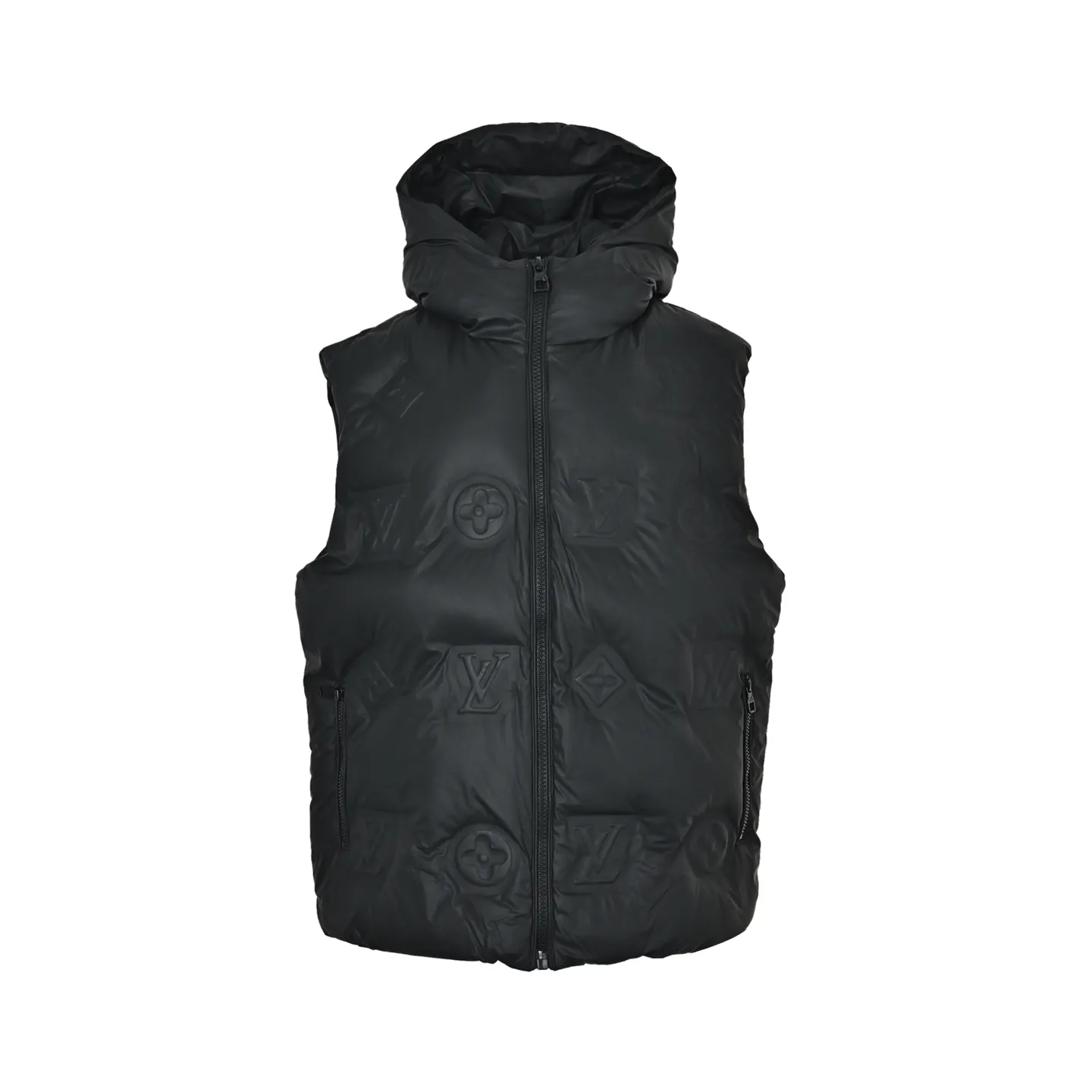 Louis Vuitton/Embossed Louis Vuitton Embossed Hooded Down Vest